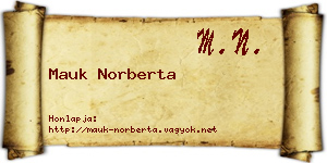 Mauk Norberta névjegykártya